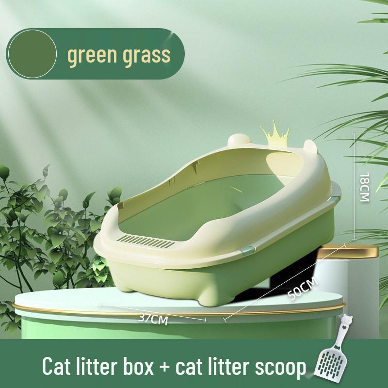 Extra-Large Semi-Enclosed Anti-Sand Cat Litter Box