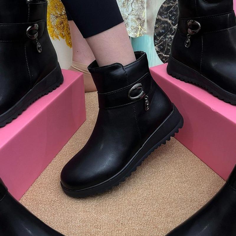 Mom Shoes, Cotton Shoes with Fleece, Anti-slip and Warm Shoes, Women's Shoes, Leather Shoes, Ankle Boots