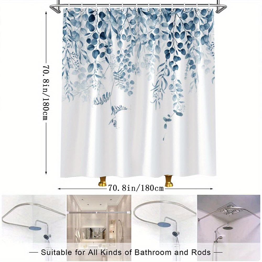 Elegant Blue & White Wisteria Shower Curtain - Watercolor Design,Delicate Leaves, Stylish Bathroom Decor, All-Season