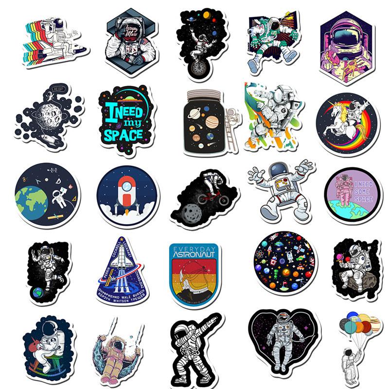 50PCS Spaceman Stickers Waterproof Vinyl Astronaut Decals Sticker for Water Bottle Laptop Luggage Skateboard Phone