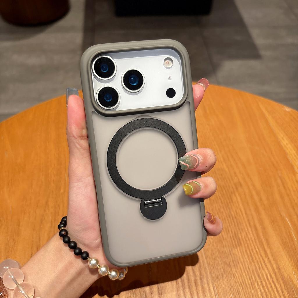 Suitable for IPhone17promax Matte Touch Phone Case 360 Degree Rotating Magnetic Stand, Apple 16 Protective Case
