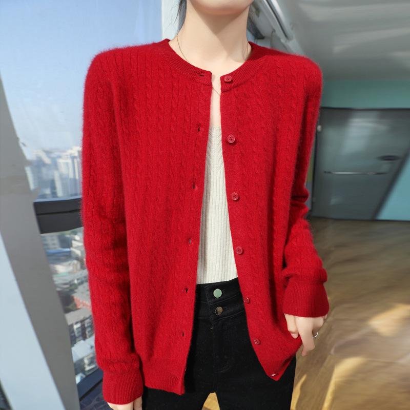 DAFIFY Women's Fashion Casual Fall Winter Solid Color Print Long Sleeve O-Neck Sweaters