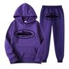 Unisex Hooded Sweatshirt Pants Set With Graphic Print Casual Sportswear