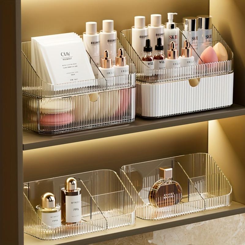 Makeup Organizer With Drawer Clear Cosmetic Storage Box Vanity Lipstick Skincare Organizer For Bathroom Makeup Storage Organizer