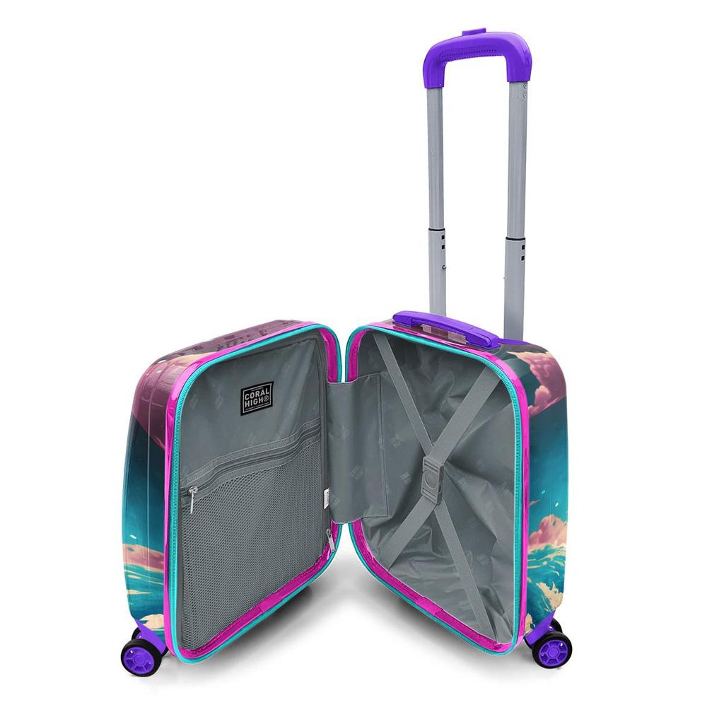 coral high Kids Surfer Cat gemusterter Kinderkoffer 16779