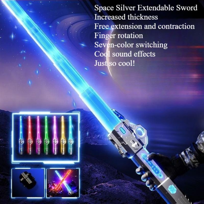 

1 НАБОР Игрушечный лазерный меч Детский Звездные войны 2-в-1 Выдвижной Цветной Мигающий Крутой