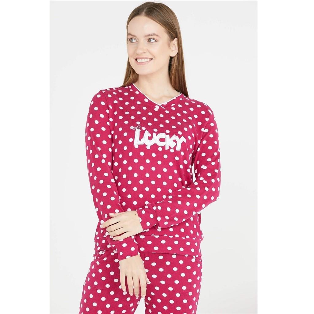 

Sementa Женская пижама с мягкими перьями на запястье в горошек