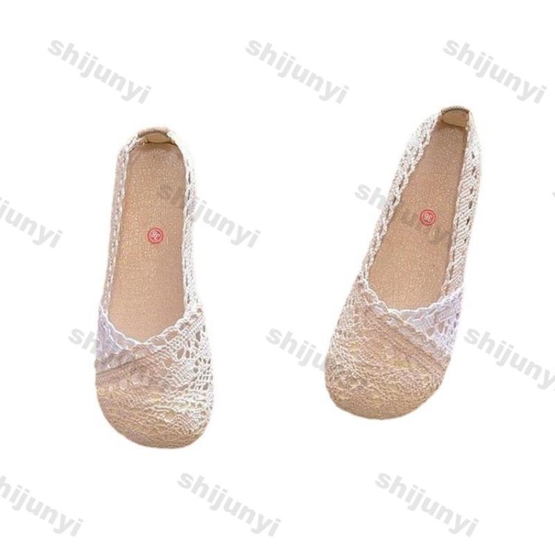Fashion Women's Casual Shoes 2025 Summer New Non Slip Mesh Breathable Round Toe Flats Fashion Lightweight Comfortable Soft Sole Sandals