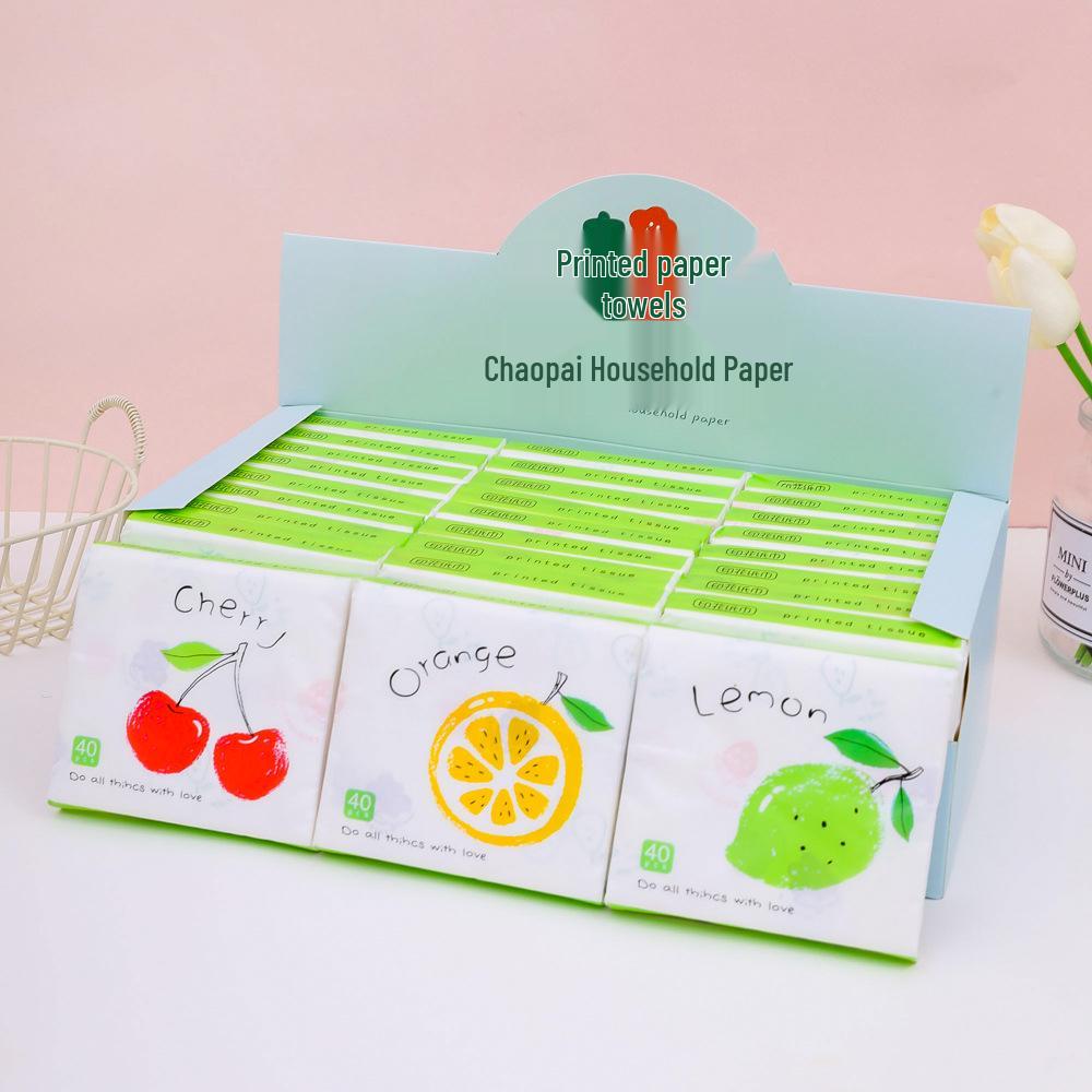 Stylish Portable Pocket Tissue Pack - 40 Sheets of Printed Facial Tissue