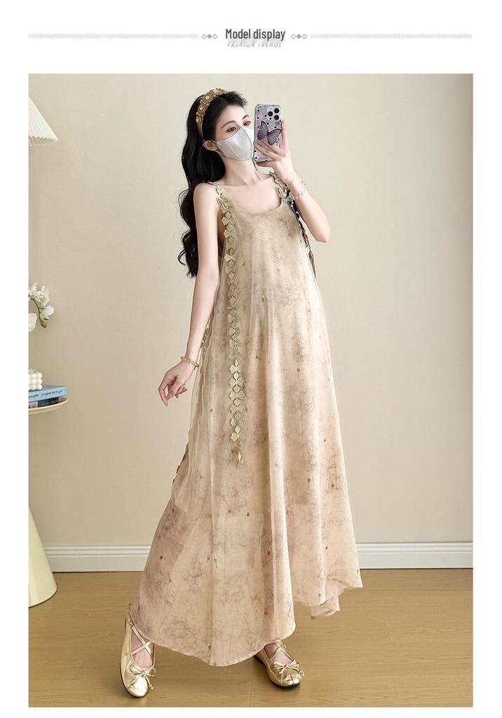 2025 Summer Korean-Style Maternity Dress & Sun Protection Set