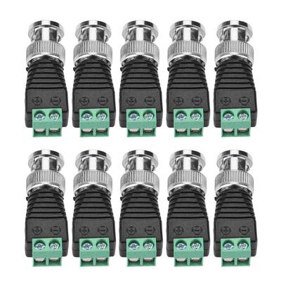 10Pcs Green Coaxial BNC Male Cable Connector Terminal Adapter CCTV Video Balun Camera