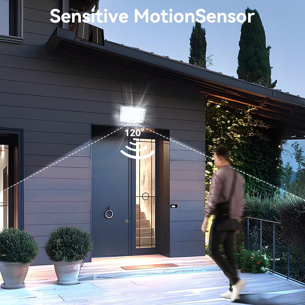 Super Bright 184 LED Solar Light Outdoor Motion Sensor Solar Wall Light IP65 Waterproof 3 Working Modes Solar Floodlight