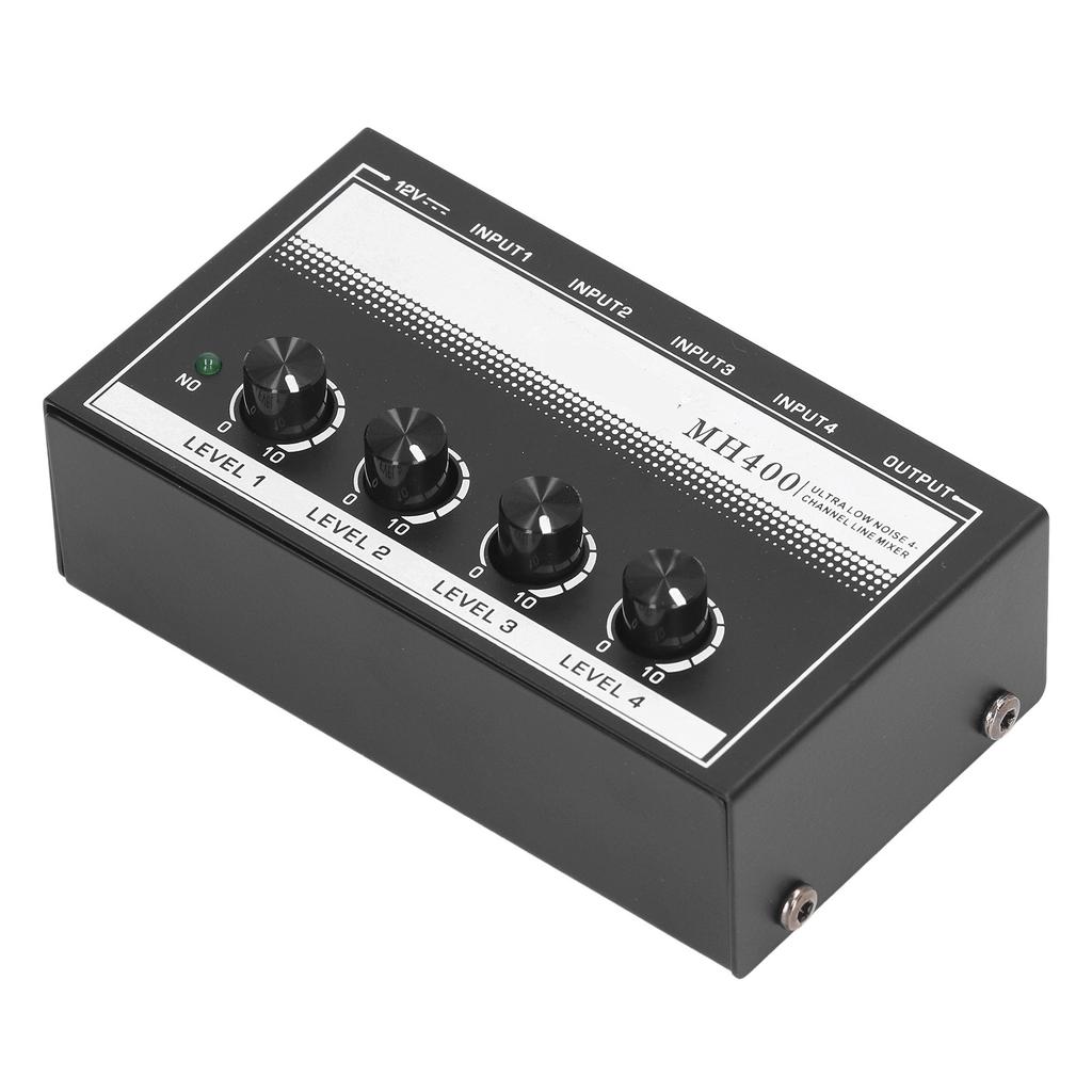 Amplificatore per Cuffie Portatile a 4 Canali in Metallo a Basso Rumore Amplificatore Mono per Auricolari per Studio e Palco Bianco