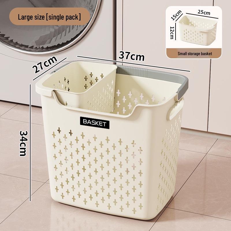 Large Capacity Plastic Laundry Basket - Handheld Dirty Clothes Hamper for Bathroom and Household Storage
