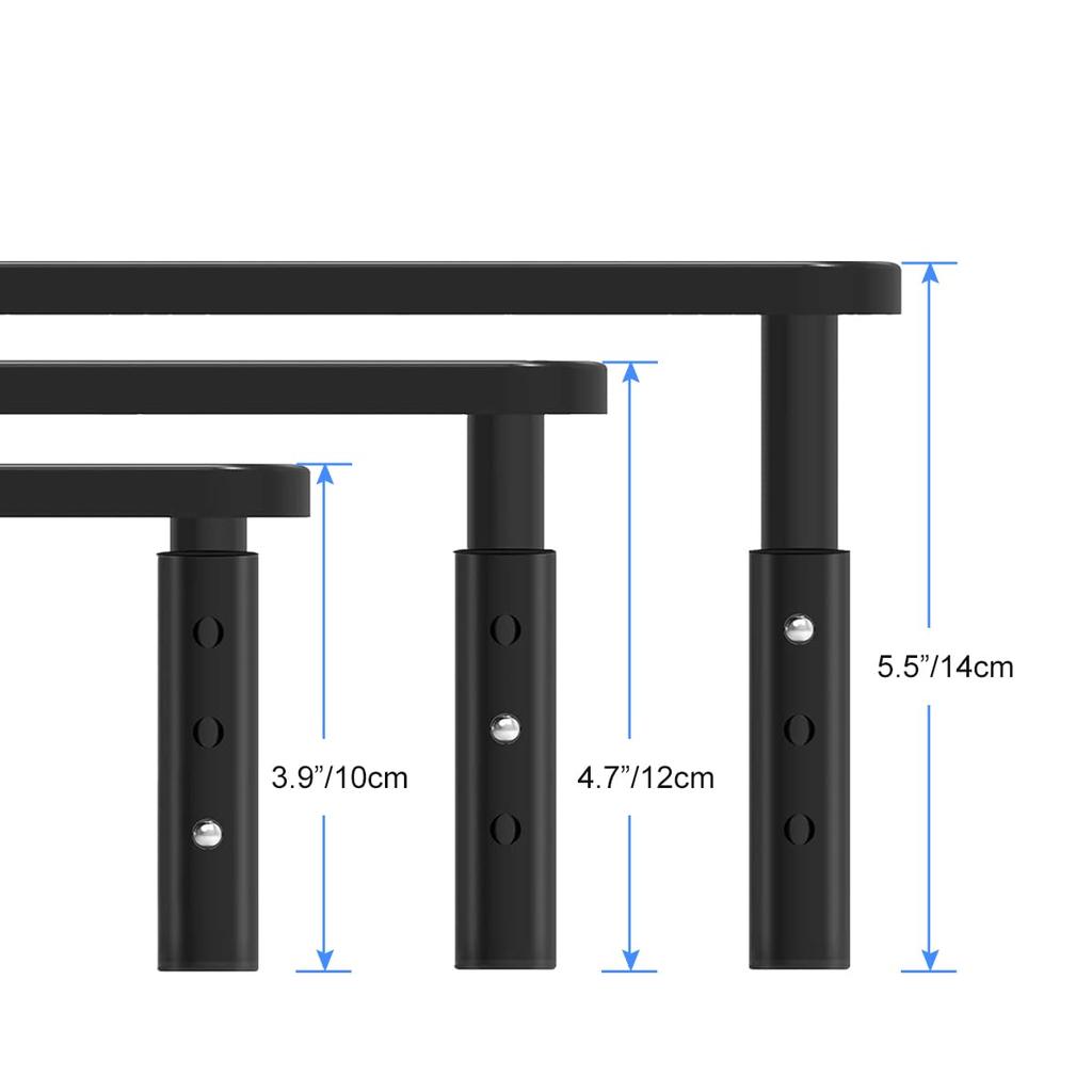 Monitorständer, Schreibtischständer mit Schublade, PC-Ständer, Schreibtischauflage, Displayständer, Höhenverstellbar, Rutschfeste Matte, Computerständer, Haltungsverbesserer,