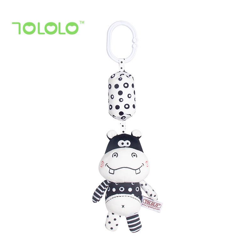 TOLOLO Black & White Crib Mobile Wind Chime for 0-3 Year Olds - Early Education Hanging Rattle Toy
