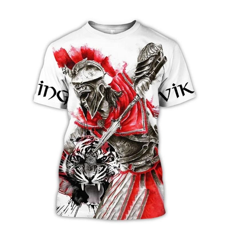 Summer New Hot Viking Graphic 3d Printed Men's T-shirt Comfortable Breathable Plus Size Loose Stylish Casual Top