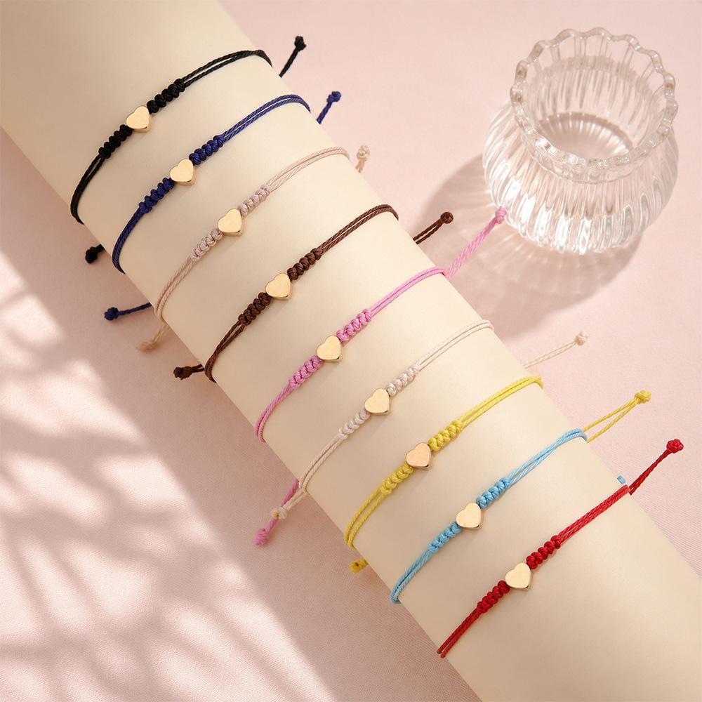 Beliebte Freundschaftsfarbe gewebtes Handseil Europäische und amerikanische vielseitige Legierung Liebespaar Geschenk Schmuck