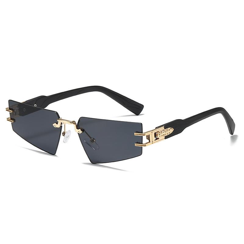 Frameless sunglasses personalized triangle cut edge ladies sunglasses