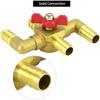 Solid Brass 5/8" 4-Way Heater Control Valve with Switch, 16mm Hose Barb Automotive Bypass