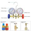 3-way AC Manifold Instrument Cluster, R12 R22 R404A R134A Refrigerant HVAC Diagnostic Charging Tool, Adjustable Quick Coupling