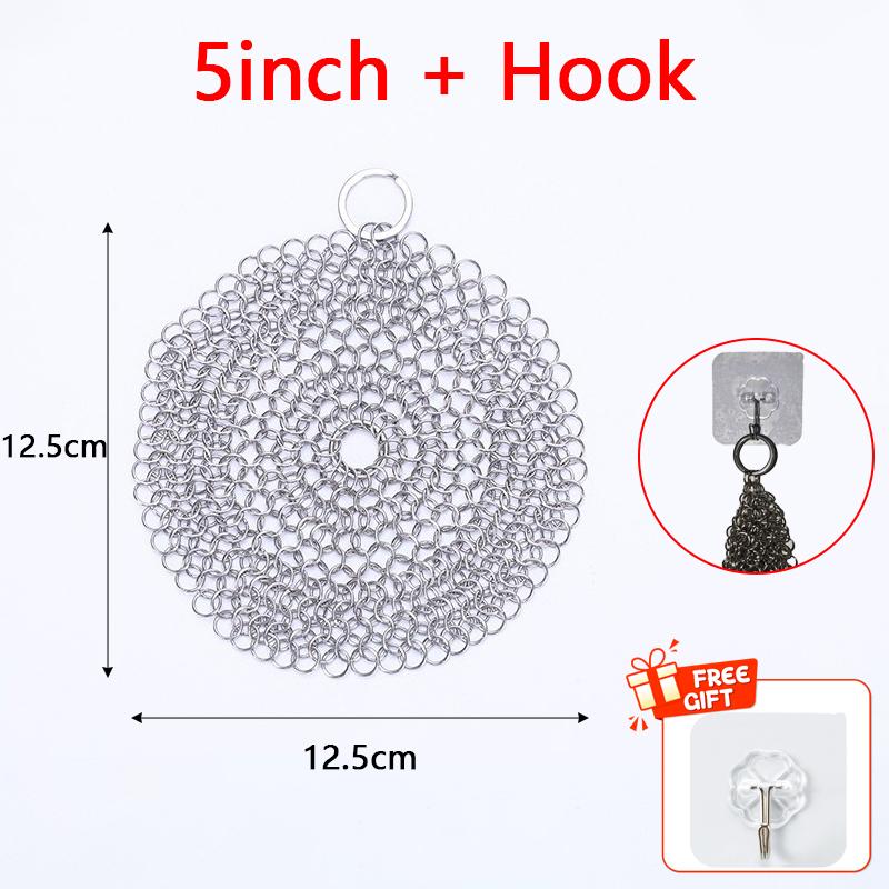 316 Stainless Steel Kitchen Cleaning Ring Stainless Steel Cleaner  Dishwashing Brush Reusable Washing Net Cleaning Tool For Home