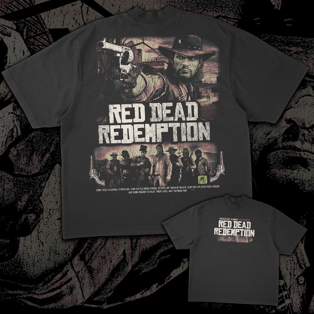 Retro Red Dead Redemption Game Gekopieerd Ontwerp Unisex T-shirt Puur Katoen Alle Seizoenen Casual Streetwear Top Oversized T-shirt