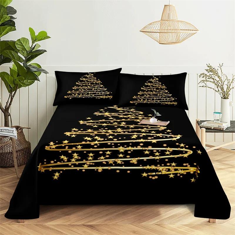 Christmas Bed Sheet Set Bedding Set Bed Flat Sheet Christmas Decorations Girl Bedsheet Bedding King Bed Sheets and Pillowcases