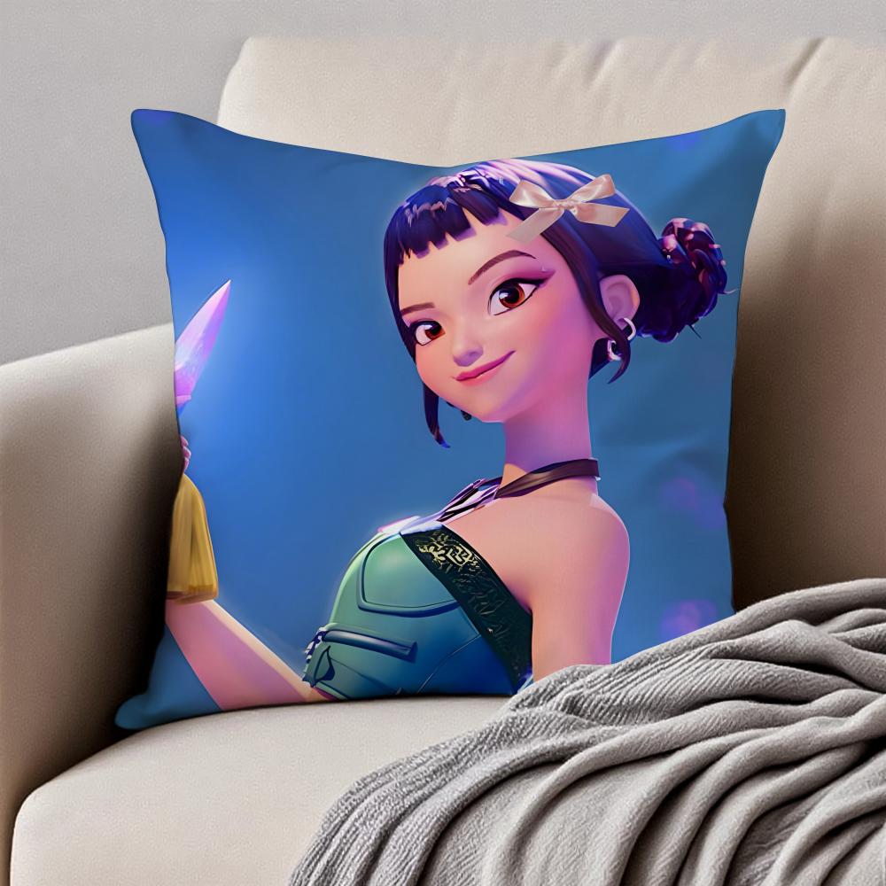 Popular Virtual American Band HHUNTRX Cushion Cover Pillowcase Antidustmite Invisible Zipper Short Plush Sofa Cushion