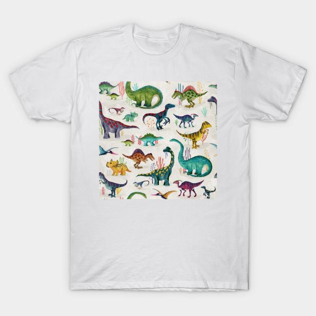 Men Black Print T-shirt Bright Dinosaurs No-Cut Transfer Paper Print Cotton Tshirt 3XL белый