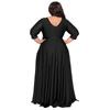 Elegantes Übergrößen V-Ausschnitt Einfarbig Sexy Hochzeitslanges Kleid für Frauen