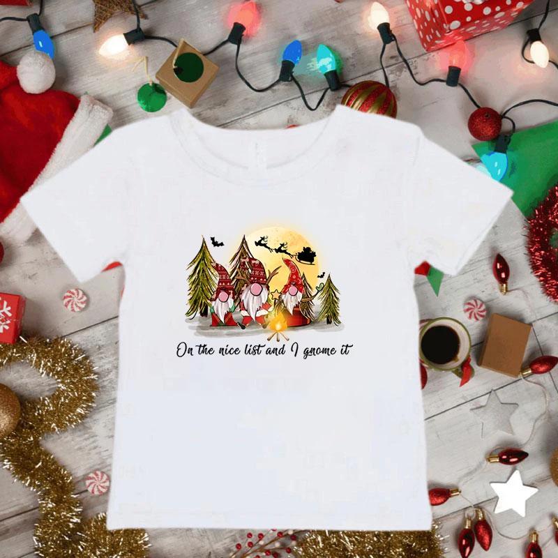 

Летняя Рождественская Мультяшная Футболка с Санта Клаусом Белая Детская Кавайная Одежда Топы Счастливого Рождества Детская Футболка с Коротким Рукавом 150