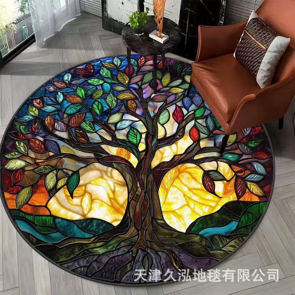 Circular Carpet Living Room Sofa Bedroom Floor Mat Foyer Dirt Resistant and Easy To Maintain Door Mat