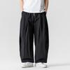 Wide Leg Pants Men's Summer Light Thin Solid Straight Casual Trousers Elastic Waist Harun Pant Loose Oversize Streetwear