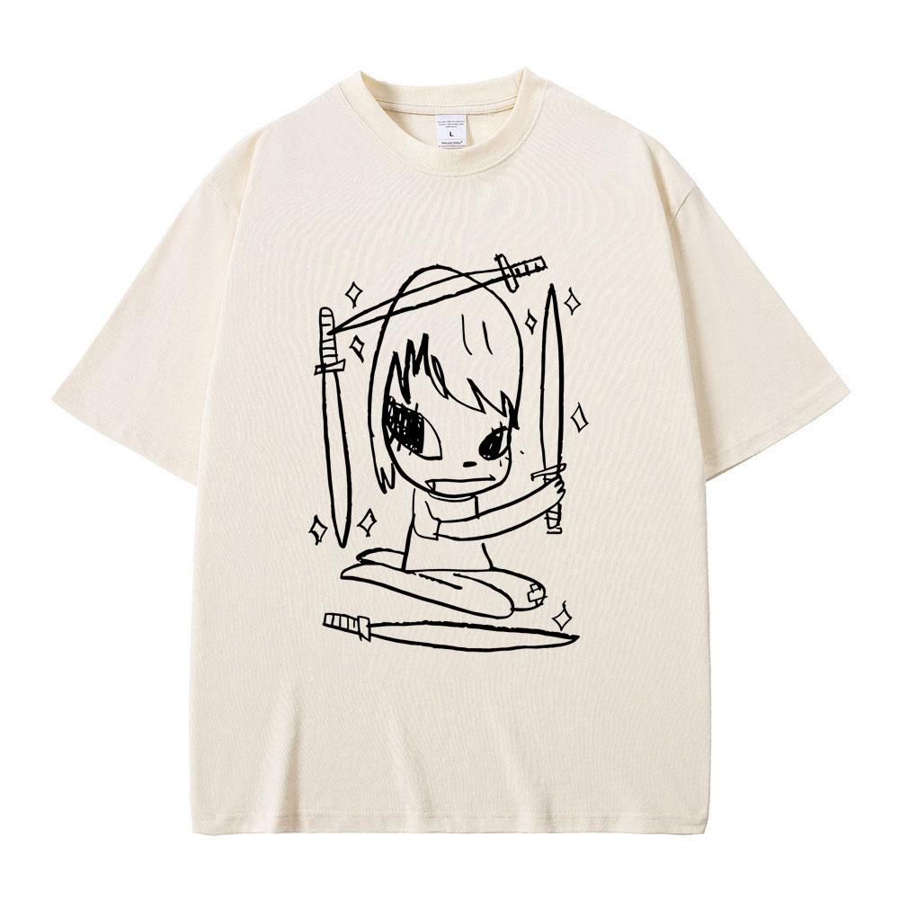 Yoshitomo Nara Graphic Tshirt Summer Unisex Women Casual High Quality Soft Cotton T Shirts Male Fashion Funny Tshirt Streetwear