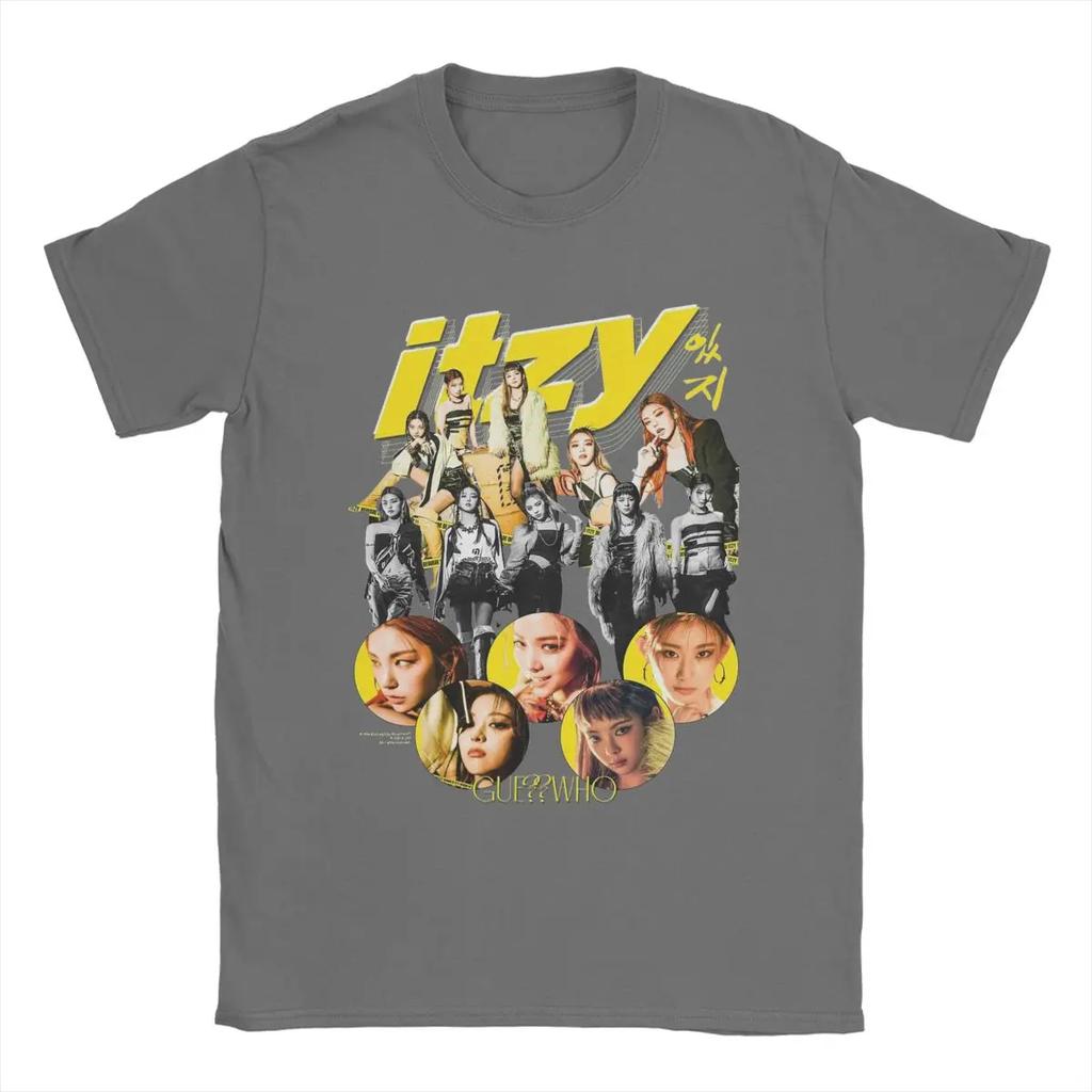 ITZY Guess Who T-Shirts Novelty 100% Cotton Tees Crewneck Short Sleeve T Shirts Plus Size Tops