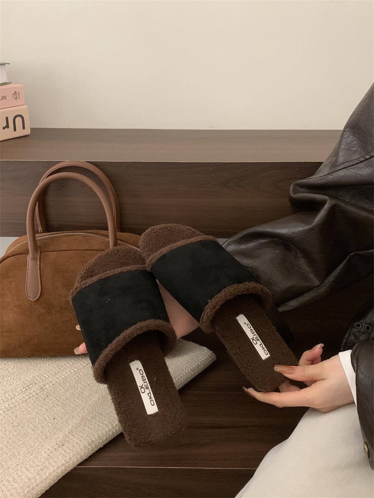 

Ретро тапочки на толстой подошве с одним словом, женские 2025 новые легкие домашние тапочки-биркенштоки с одним ремешком 39 чёрный