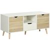 TV Cabinet - HOMCOM - TV Bench Low Buffet Storage On Foot 2 Cupboards Bedroom Living Room - Wood - 110x40x50cm