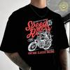Vintage Classic Racing Motorcycle Men's Women Summer Cotton T-shirt Moto Short Sleeved Casual B
