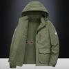 Men's Autumn/Winter Outerwear: Thickened, Warm, and Casual Jacket , Fleece-Lined Cotton Coat for Middle-Aged Men