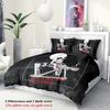 3-piece set, skull staying alive pattern printed duvet set, queen, king, double bed, party  funny and creative bedding set