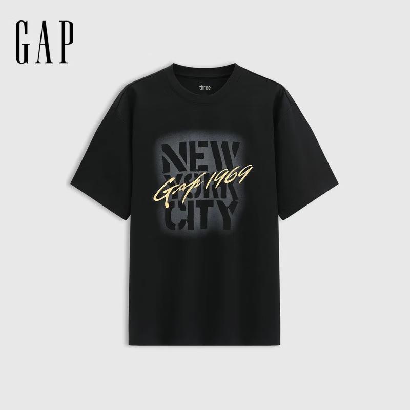 Gap Unisex Cotton Spray Paint Logo Loose T-Shirt 165/84A