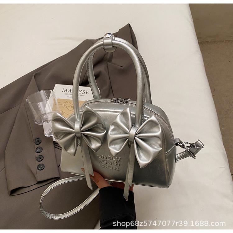 Shoulder bag fresh 2025 new women's bag Korean fashion bow new hand-to-hand small women's bag crossbody shell bag