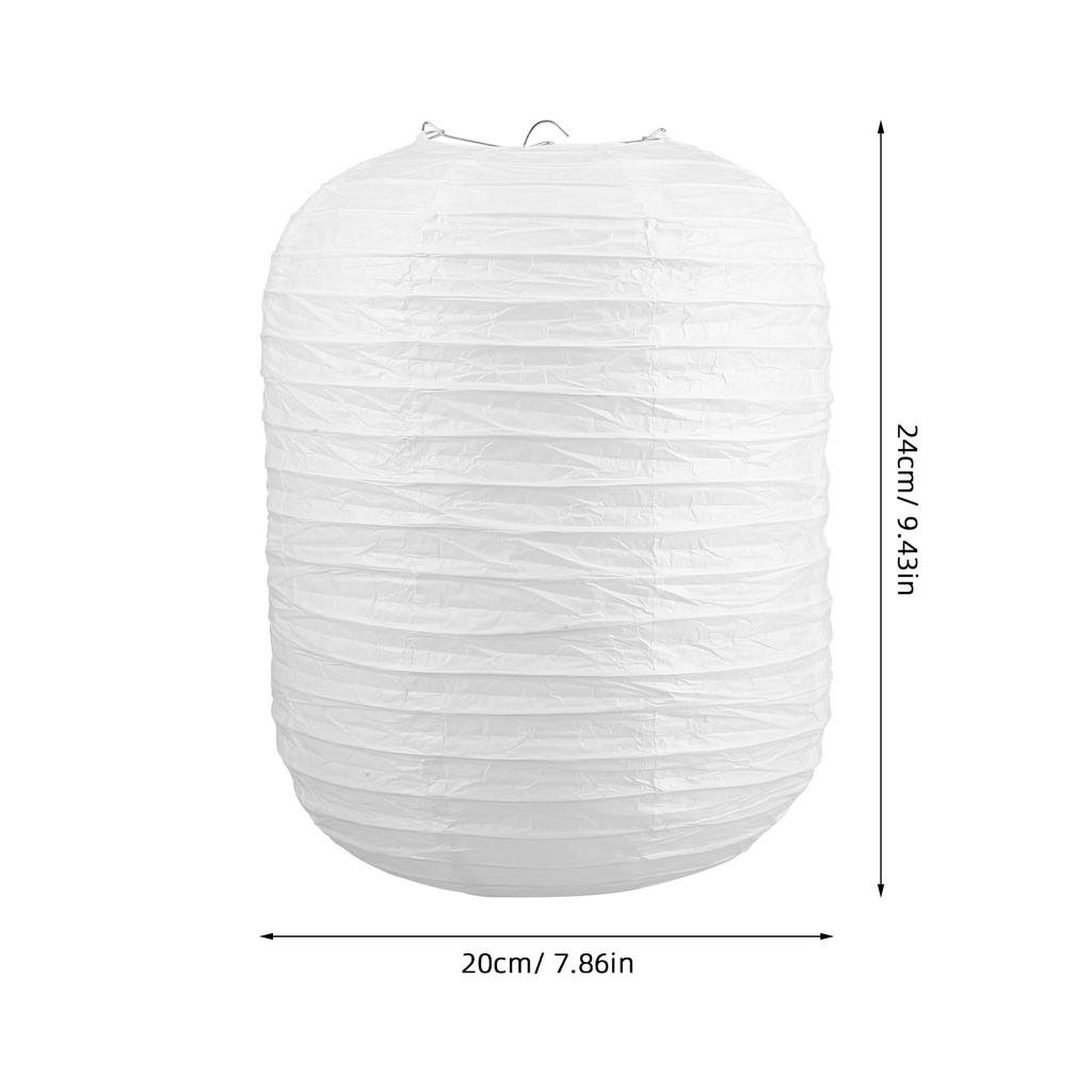 Paper Lantern Folding Lampshade Decorative Hanging Lamp Shade for Party Festival White Paper Lantern 20Cm Width 24Cm Height