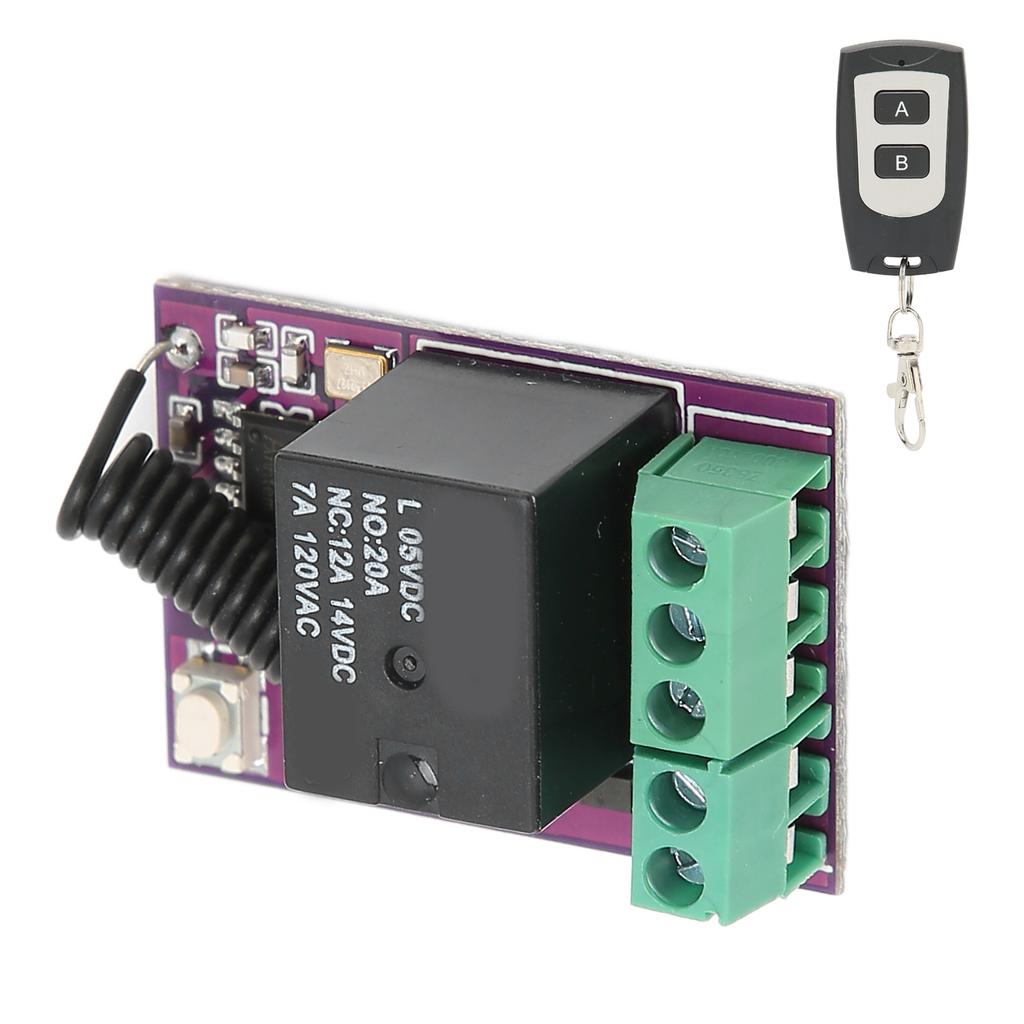 Remote Control Relay Switch 20A Mini Relay Wireless Switch for Electrical Equipment Household Appliances