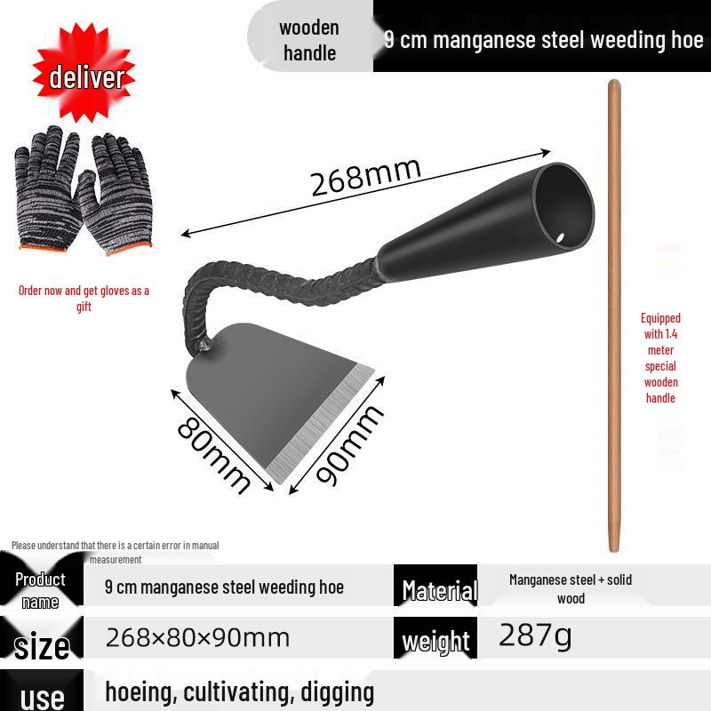Manganese Steel Hoe: Traditional Agricultural Tool for Planting, Weeding, and Shoveling.