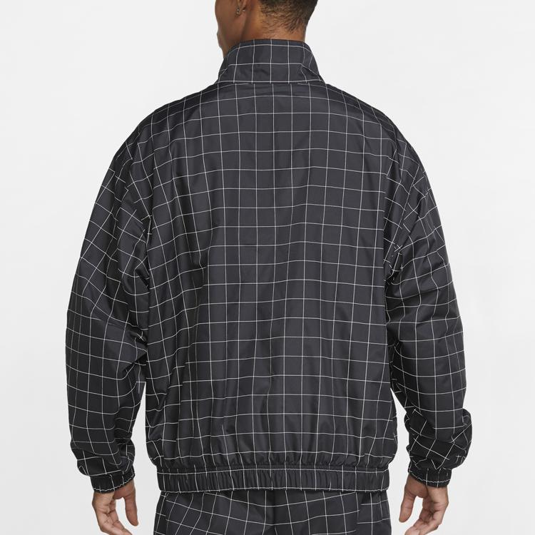 Nike Lab Casual Sport Woven Reflective Grid Jacket Men Outerwear Black DA0311-010