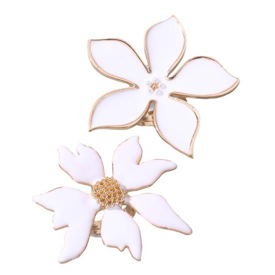Finger Ring Exaggerated Enamel Big Flower Design Finger Band Birthdays Anniversaries Weddings Engagements