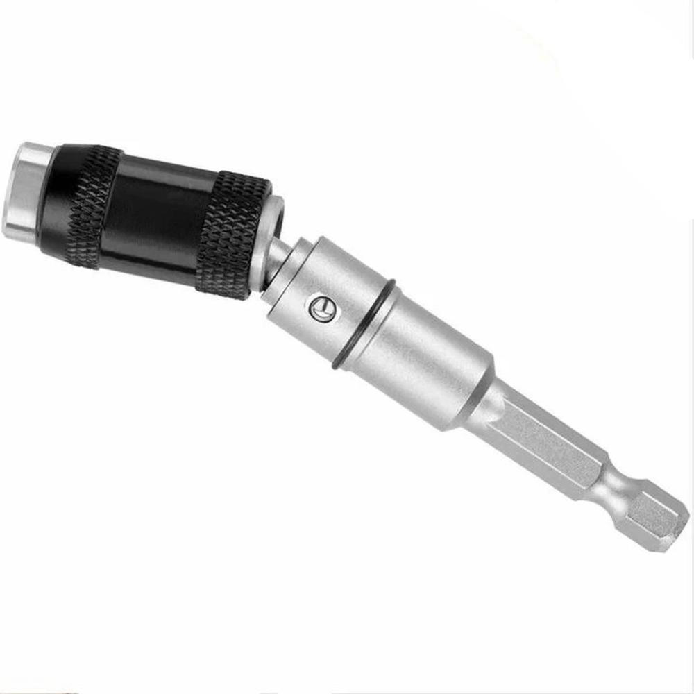 1/4 Pivoting Magnetic Screw Drill Bit Tip Holder Screwdriver Woodworking Tool Quick Change Locking Bit Extension Rod