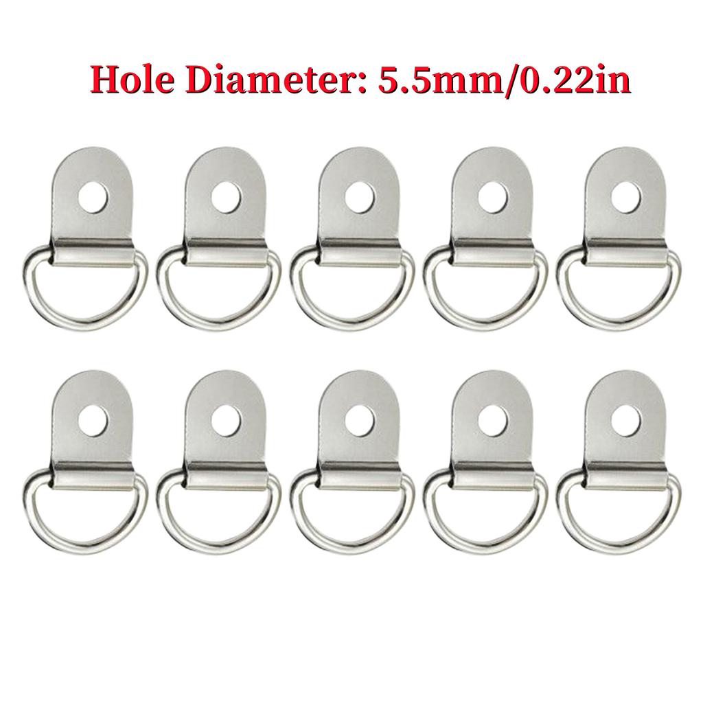 20PCS/10PCS D Shape Tie Down Anchor Rings Iron Stainless Steel Cargo Tie Down Ring for Car Truck Trailers RV Boats